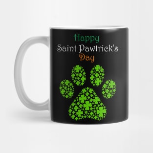 Happy Saint Pawtrick's Day Pawprint Mug